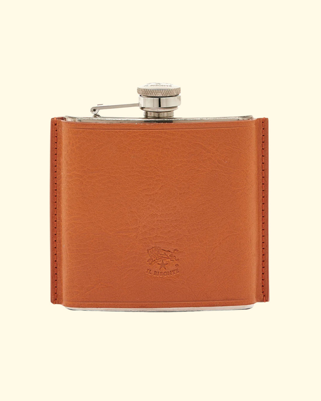 Cowhide + Stainless Steel Hip Flask | Caramel