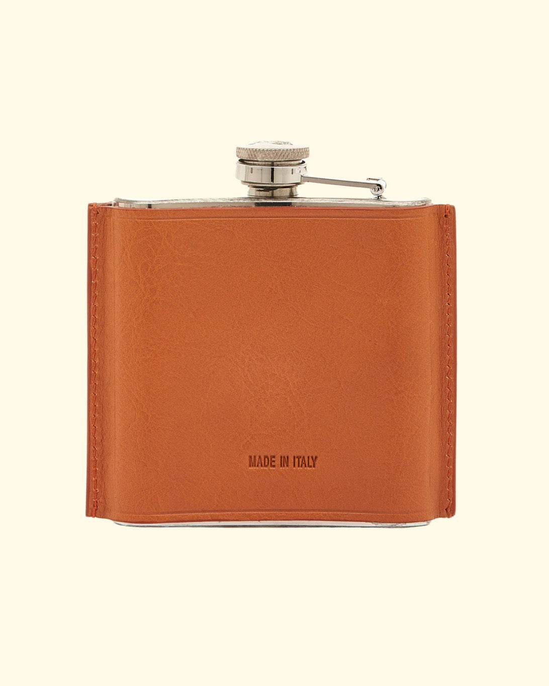Cowhide + Stainless Steel Hip Flask | Caramel