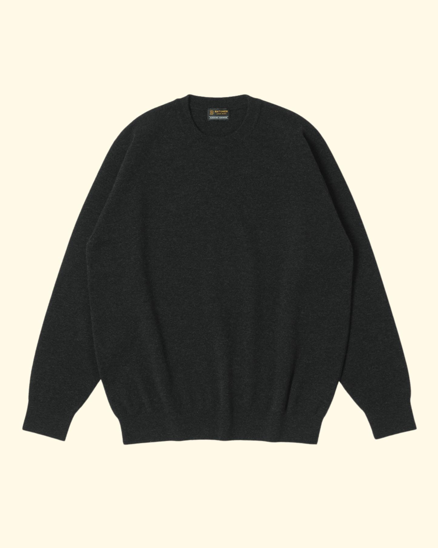 Sunshine Cashmere Crew Neck | Heather Black
