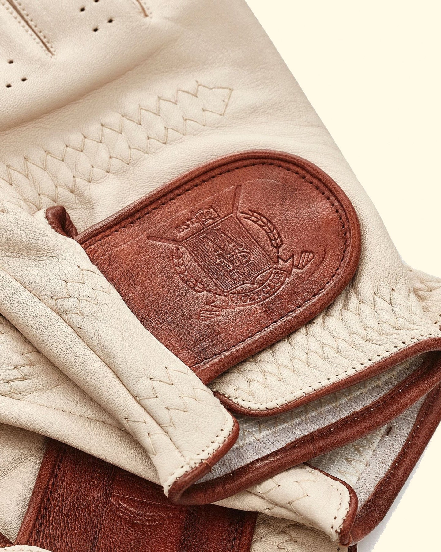 Leather Golf Glove RIGHT | Cream (3 Pack)