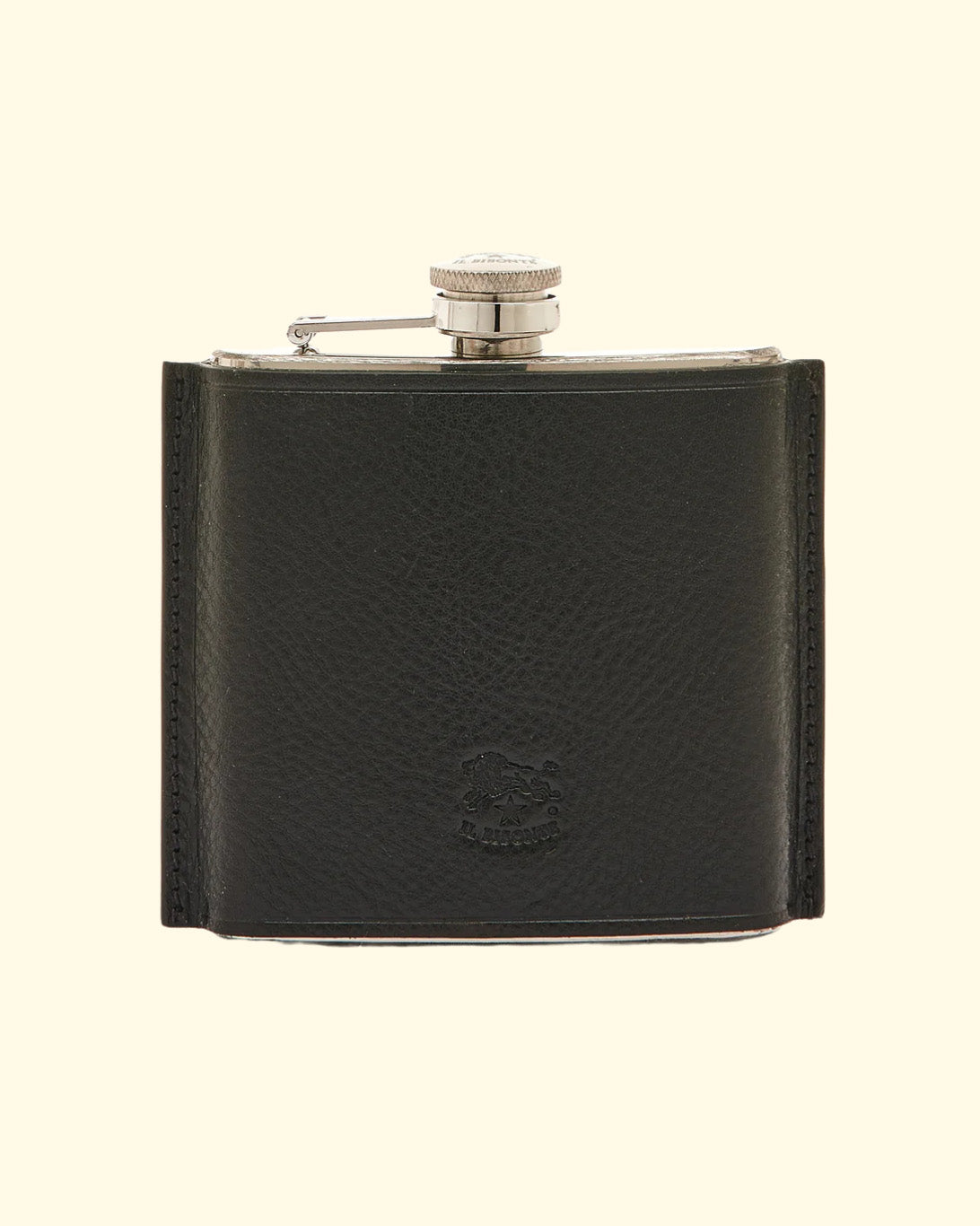 Cowhide + Stainless Steel Hip Flask | Nero