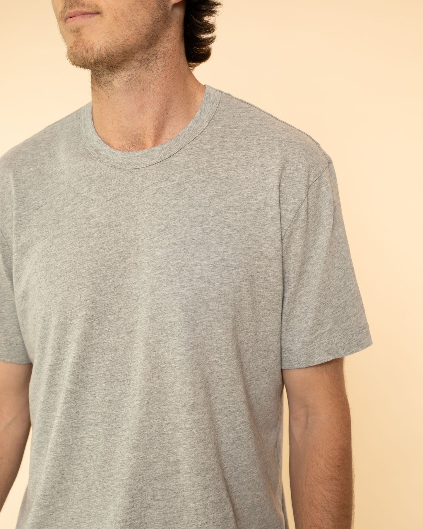 Short Sleeve Crew Neck | Heather Grey