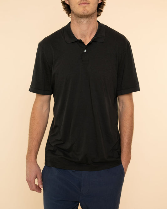 Elevated Lotus Jersey Polo | Carbon