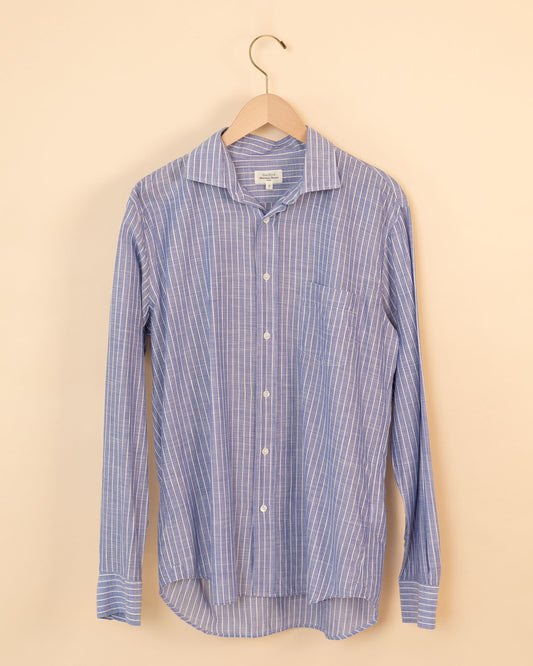 Paul Woven Shirt | Blue W/ White Pin Stripe