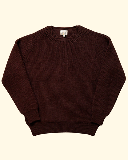Highland Cableknit Crewneck Sweater | Brown