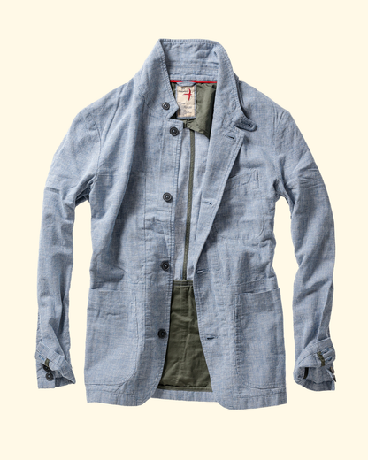 Tropical Trap Blazer | Blue & White Houndstooth