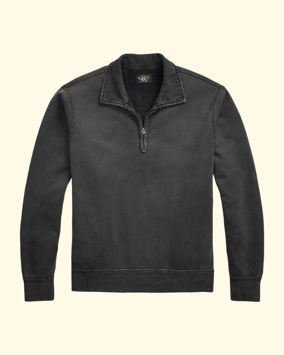 French Terry Quarter-Zip | Faded Black