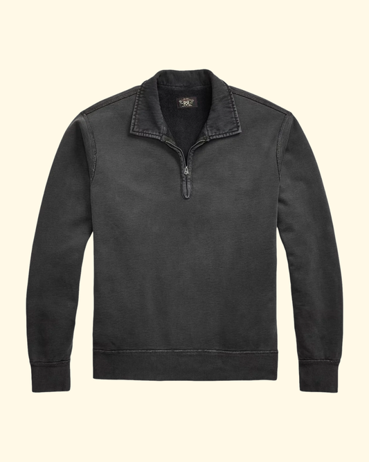 French Terry Quarter-Zip | Faded Black