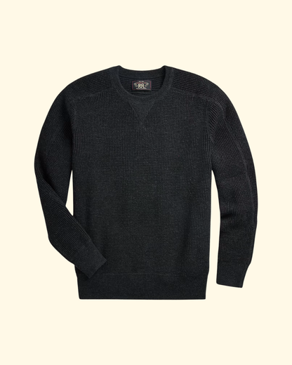 Cotton-Wool Waffle Knit | Black Heather