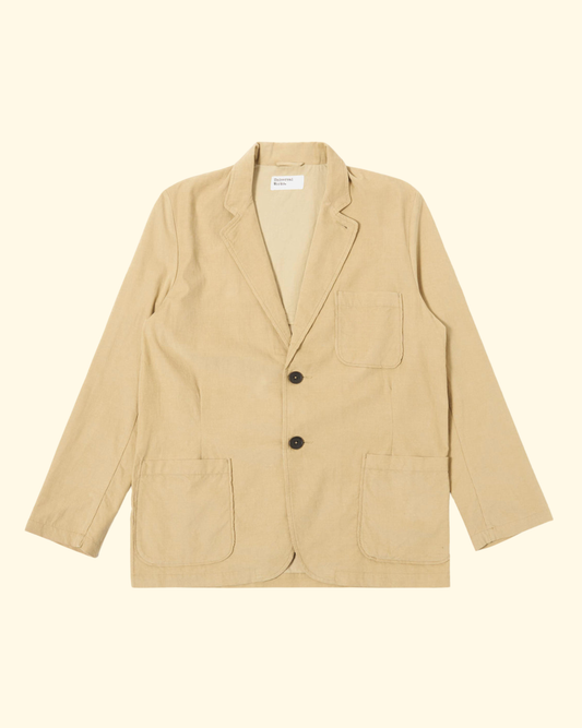 Fine Cord Two Button Jacket | Sand