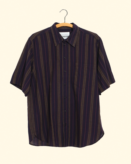 Reidar Loose Fit Shirt | Purple Stripes