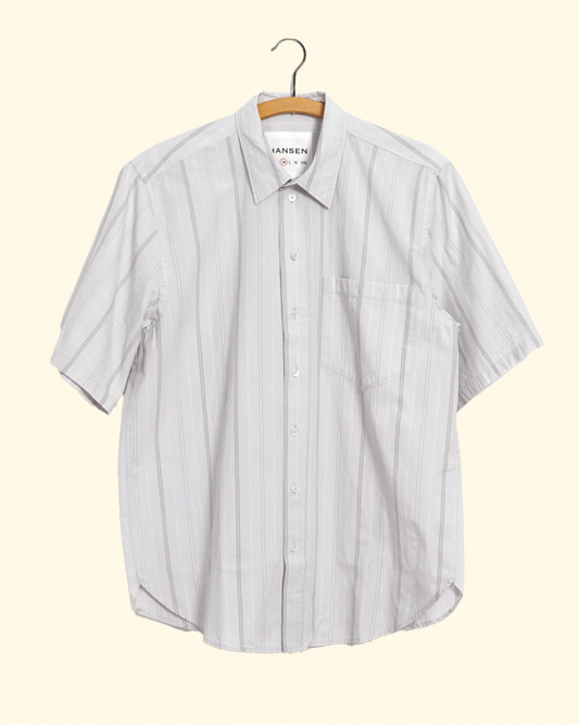 Reidar Loose Fit Shirt | Grey Stripes