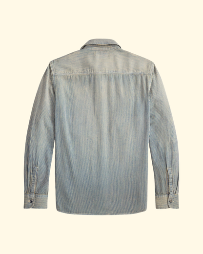 Indigo Twill Work Shirt | Blue Stripe
