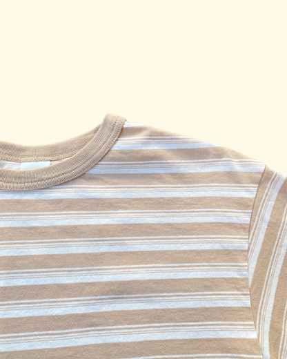 Stripe Tee | Off White & Coyote