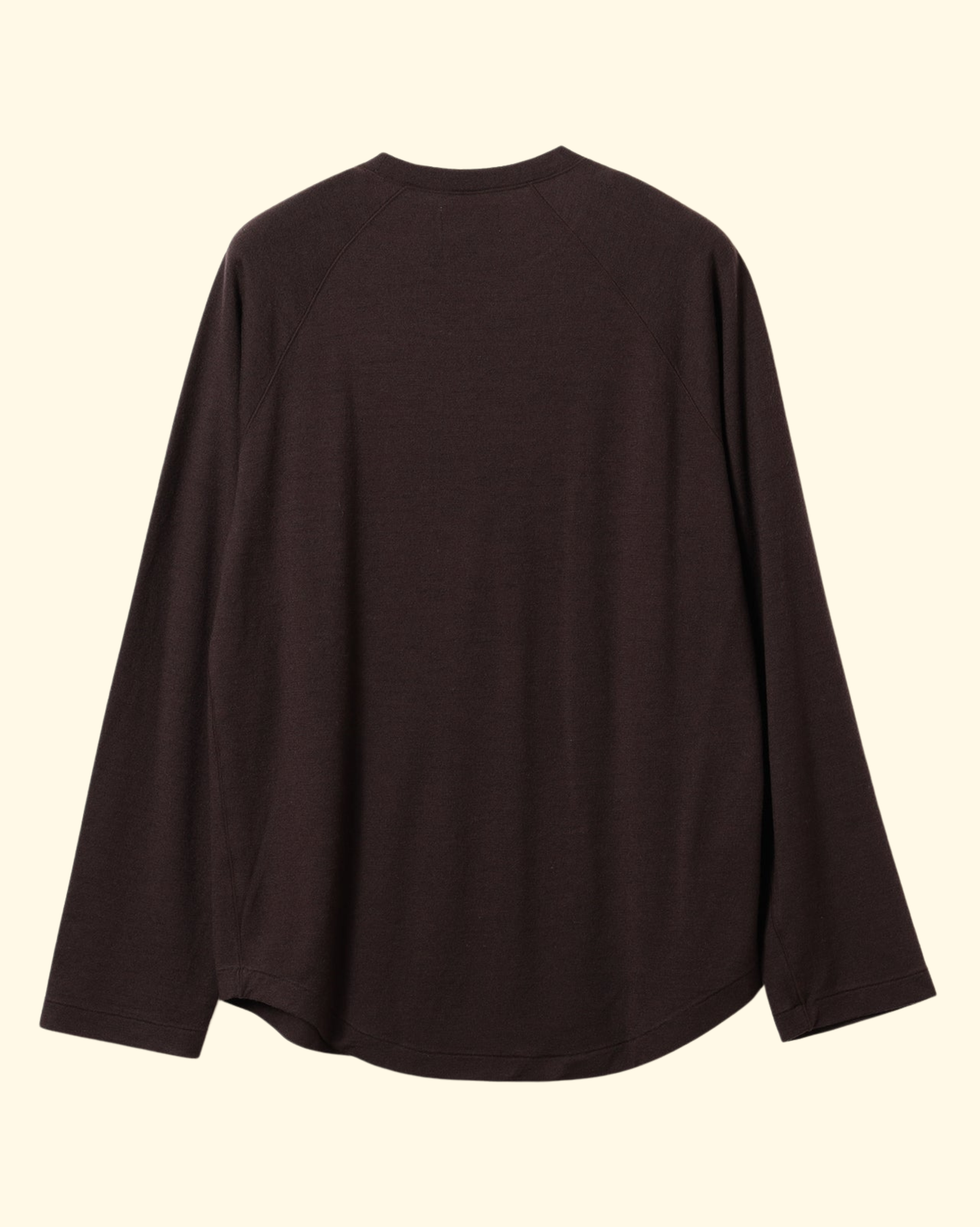 Geoffrey Wool Raglan LS Tee | Dark Brown