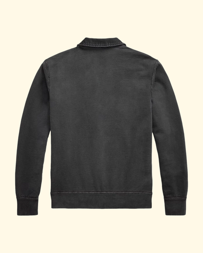 French Terry Quarter-Zip | Faded Black