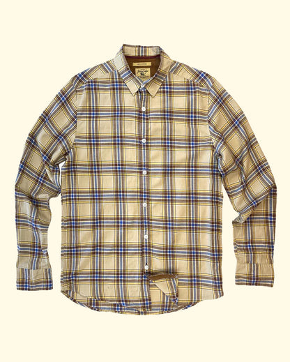 Parker Plaid Shirt | Khaki Blue Yellow