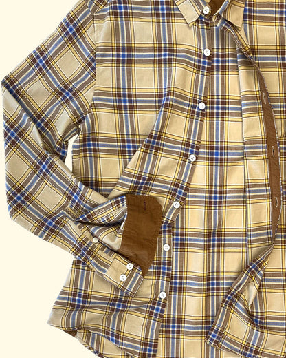 Parker Plaid Shirt | Khaki Blue Yellow