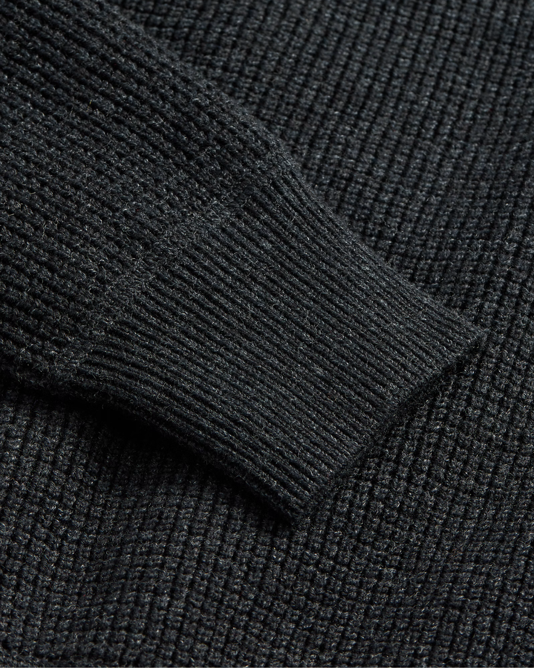 Cotton-Wool Waffle Knit | Black Heather