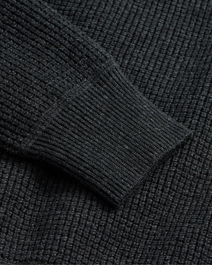 Cotton-Wool Waffle Knit | Black Heather