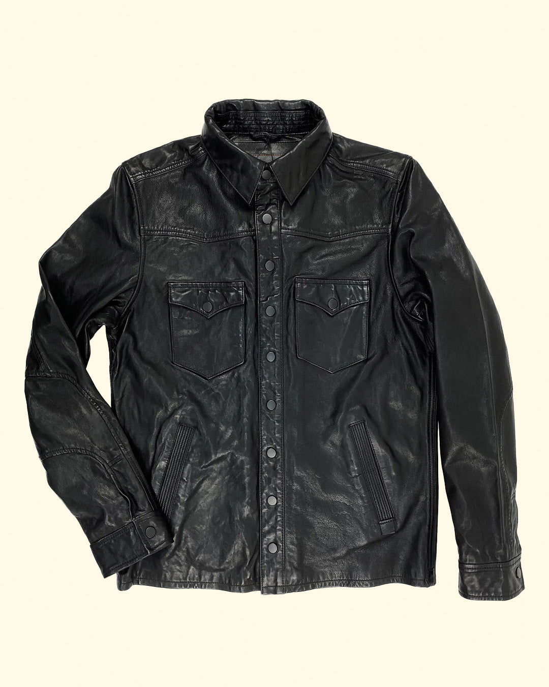 Marlboro Leather Shirt Jacket | Black