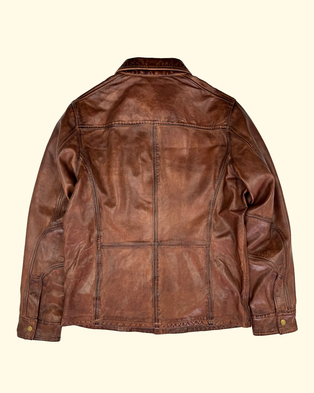 Marlboro Leather Shirt Jacket | Dark Whiskey