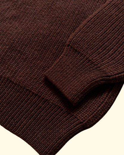 Highland Cableknit Crewneck Sweater | Brown