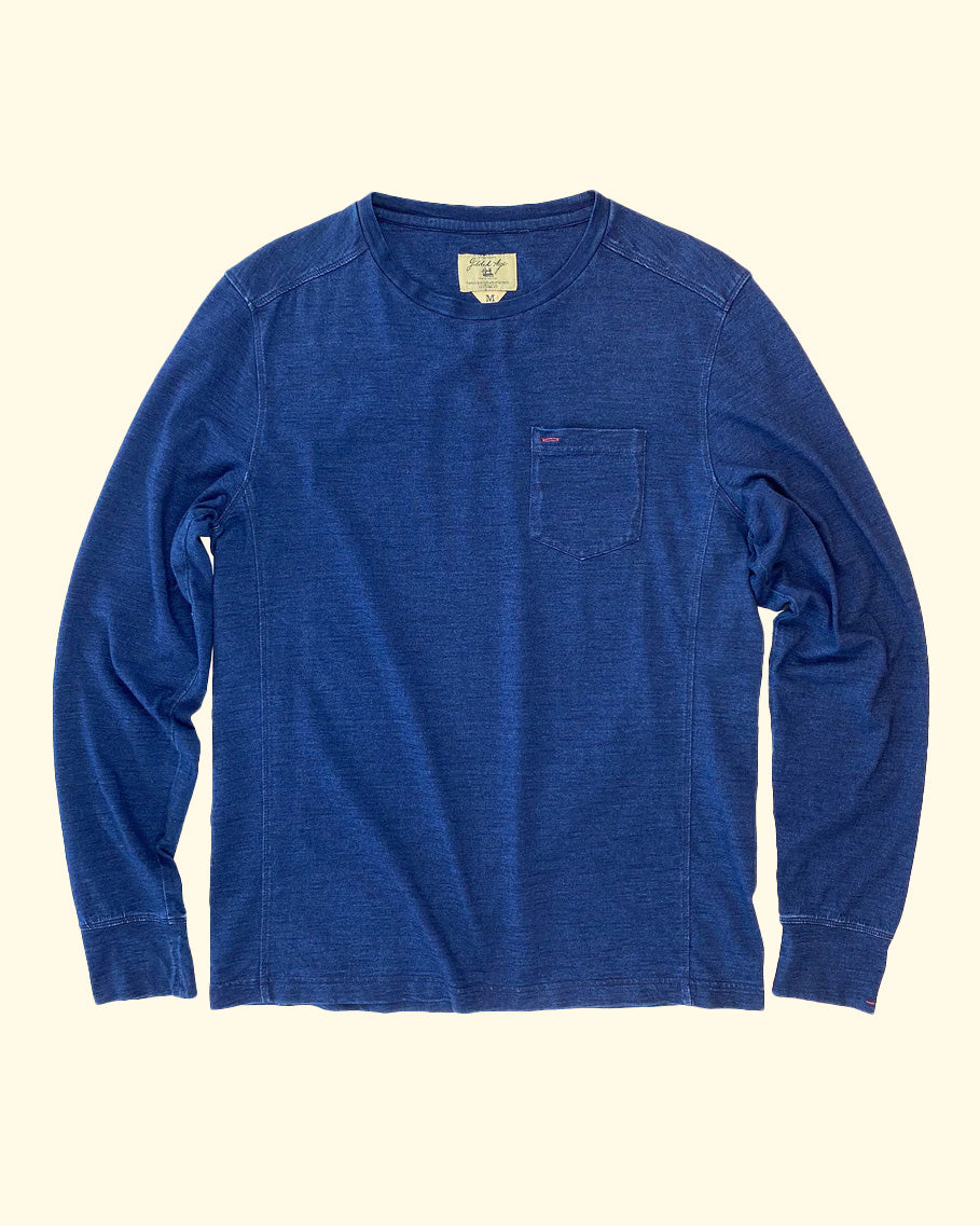 Chilmark LS Jersey Tee | Dark Indigo Wash