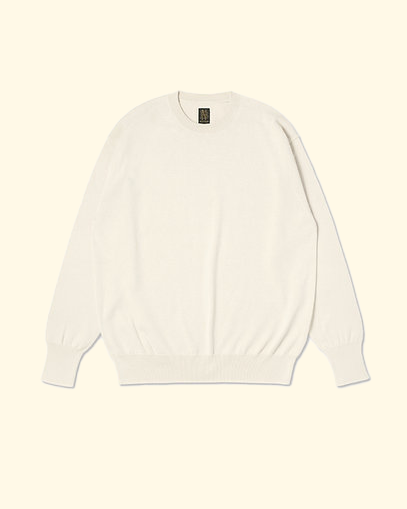 Sea Island Cotton Signature Crew Neck | Ivory