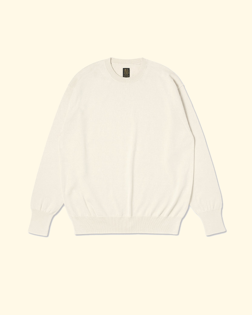 Sea Island Cotton Crew Neck | Ivory