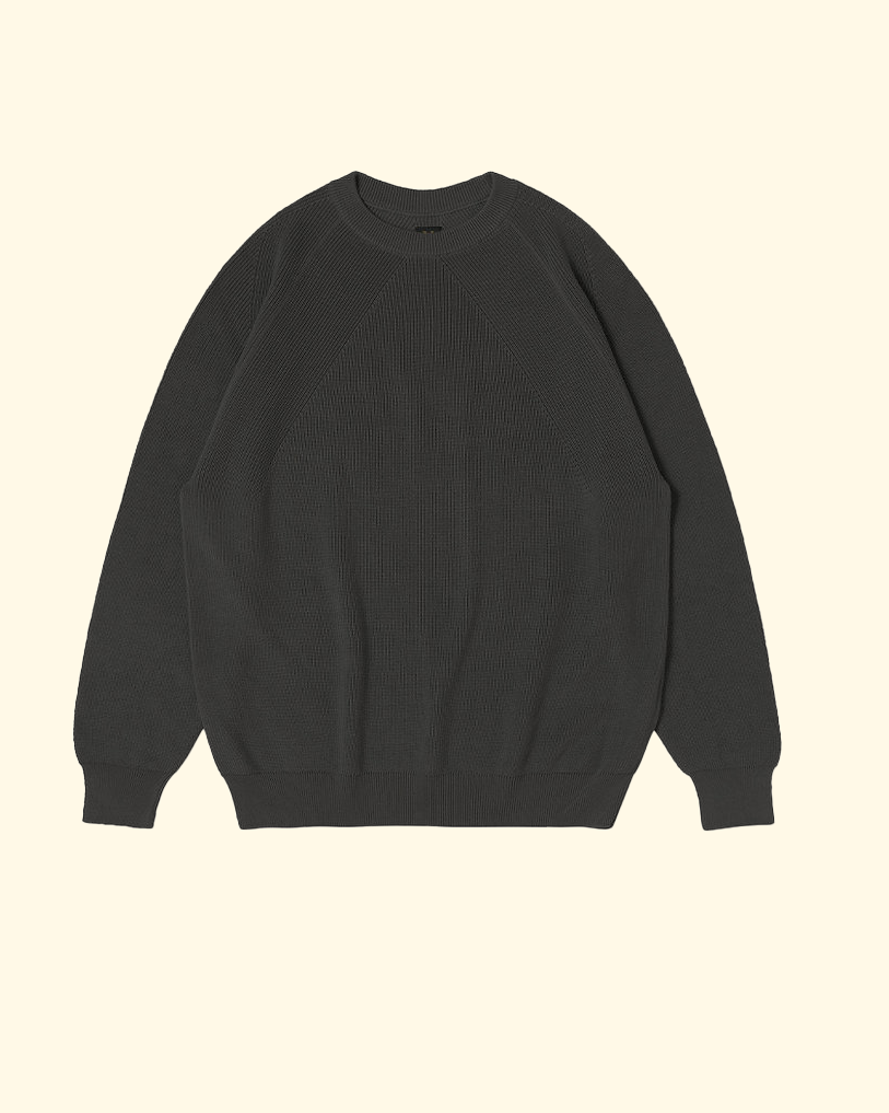 Sea Island Cotton Signature Crew Neck | Dark Gray