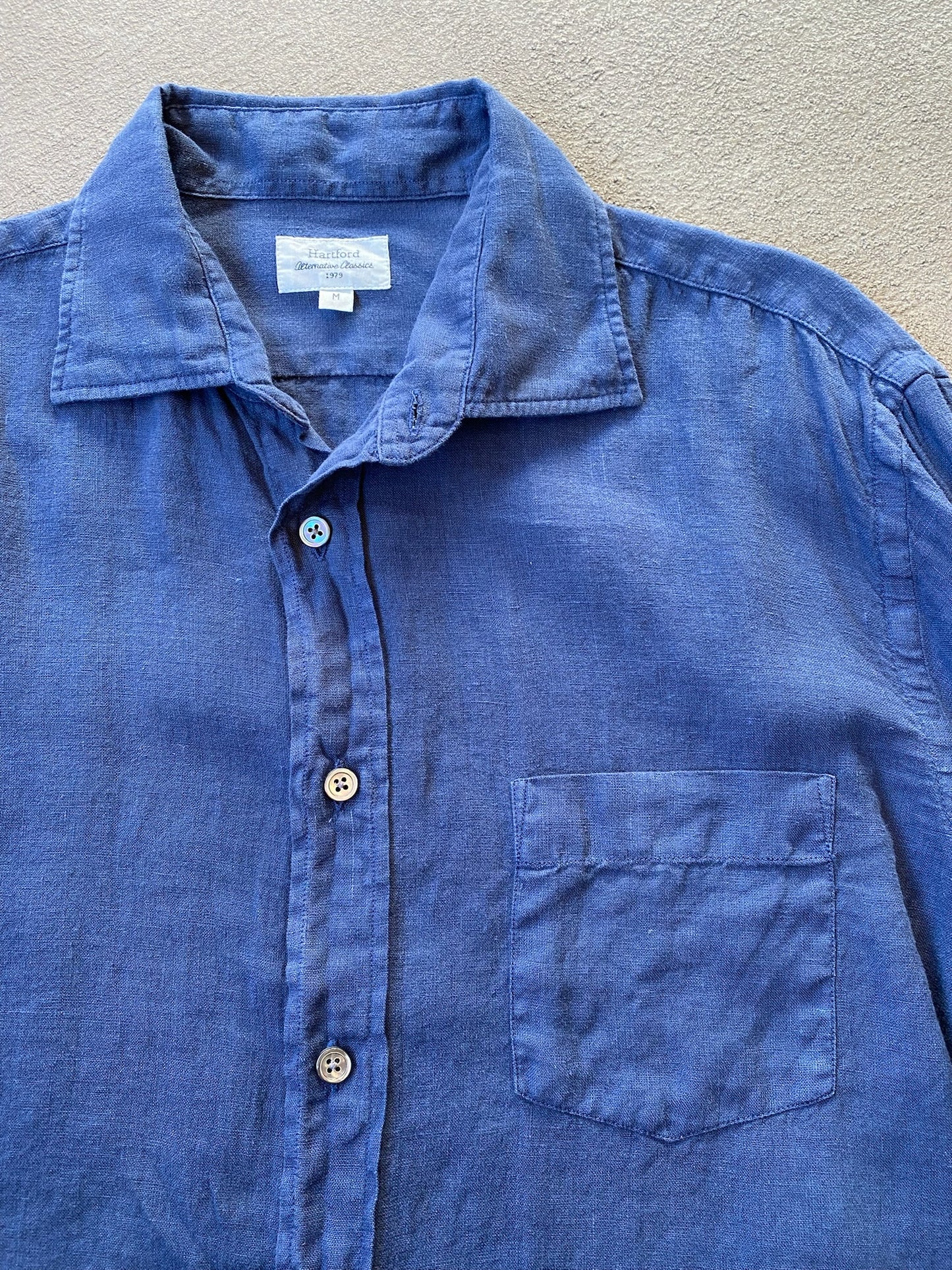 Paul Pat Linen Shirt | Deep Blue