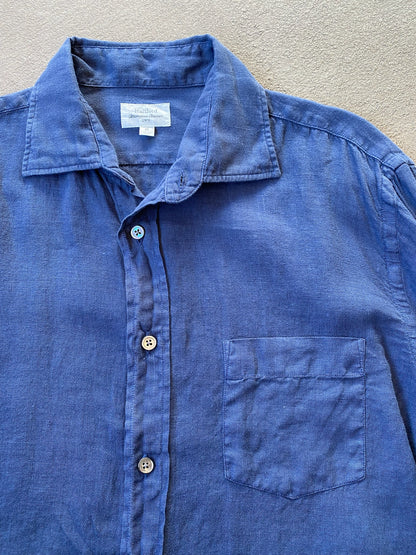 Paul Pat Linen Shirt | Deep Blue