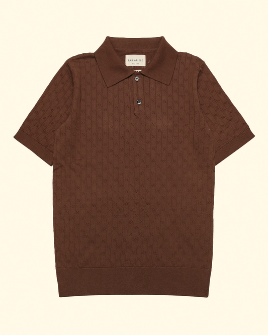 Jacobs S/S Polo Lace | Friar Brown