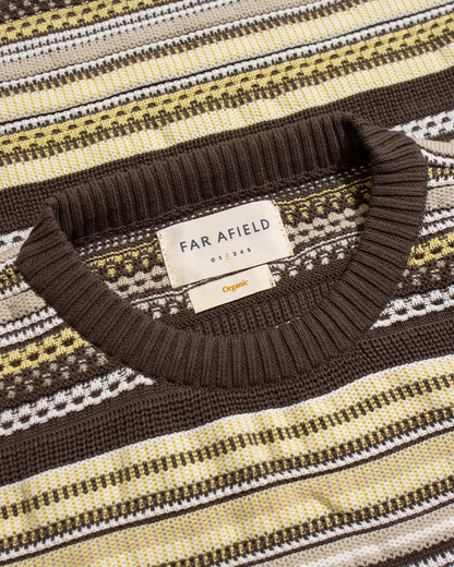 Newport Knitted Top | Brown Yellow Stripe