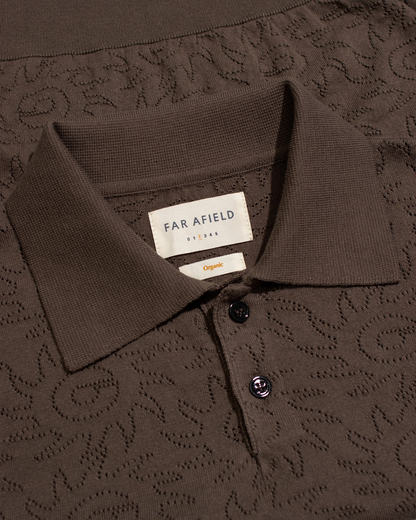 Belser Knitted S/S Polo | Dark Brown