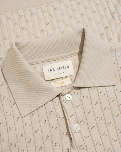 Jacobs L/S Polo | Peyote Sand Perforated Lace