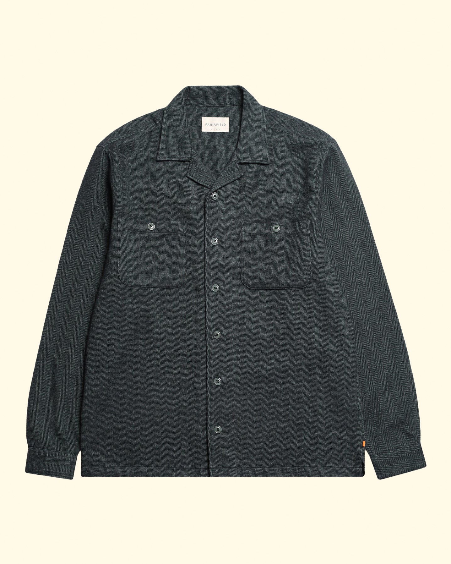 Hiro Shirt Herringbone | Forest Green