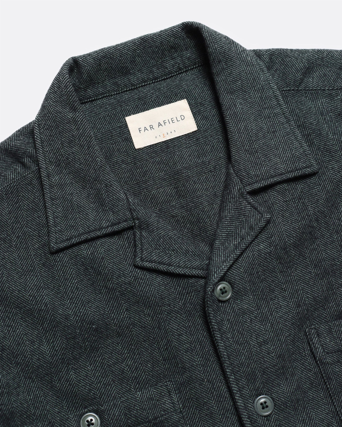 Hiro Shirt Herringbone | Forest Green