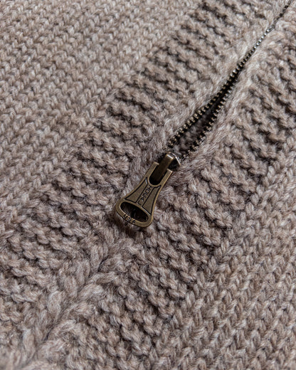 Zip Shawl Cardigan | Taupe