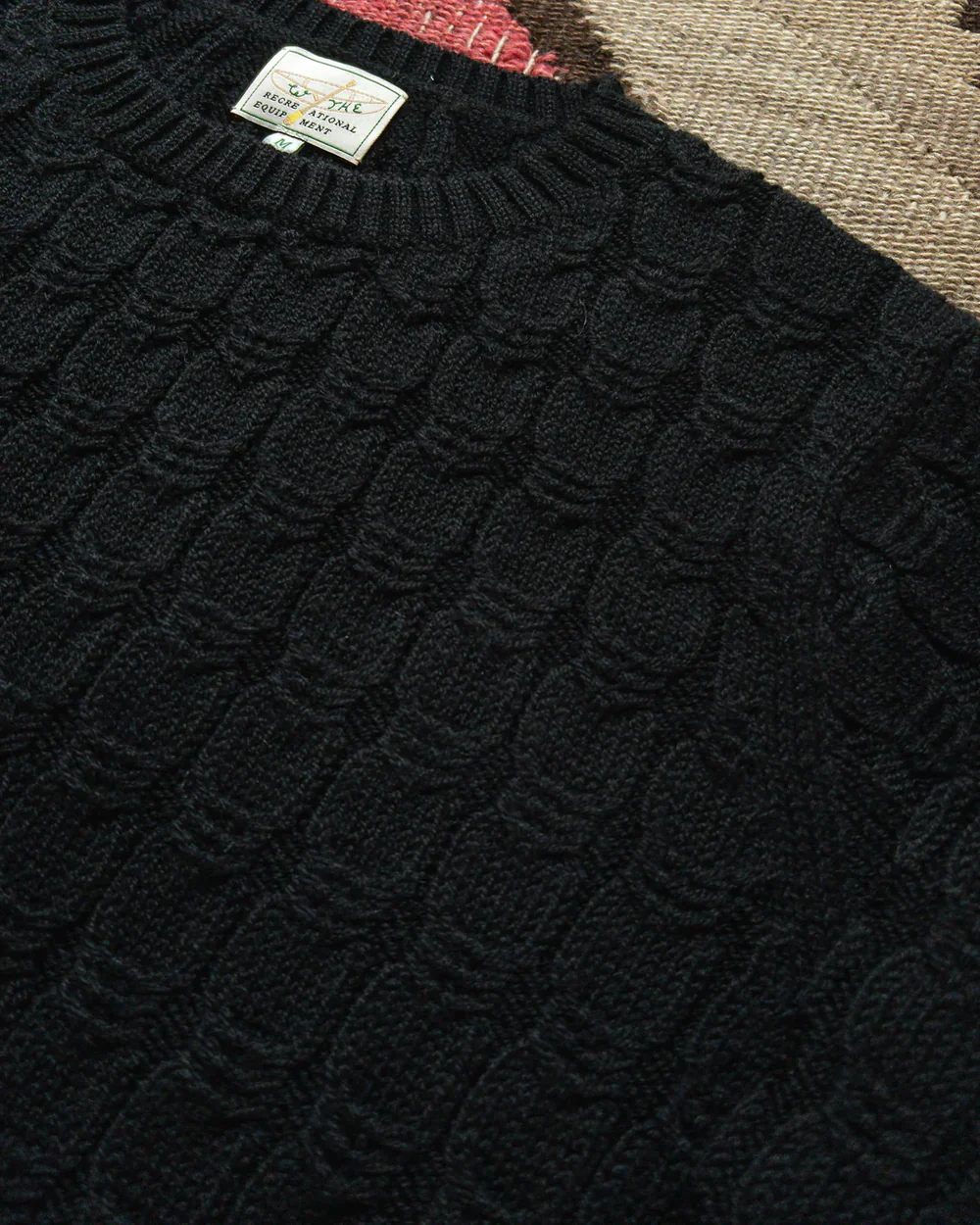 Highland Cableknit Crewneck | Black