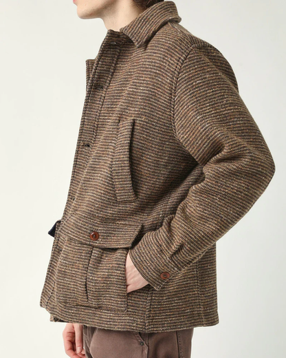 Blanket Stitch Coat | Brown