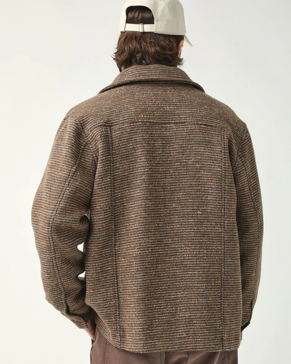 Blanket Stitch Coat | Brown