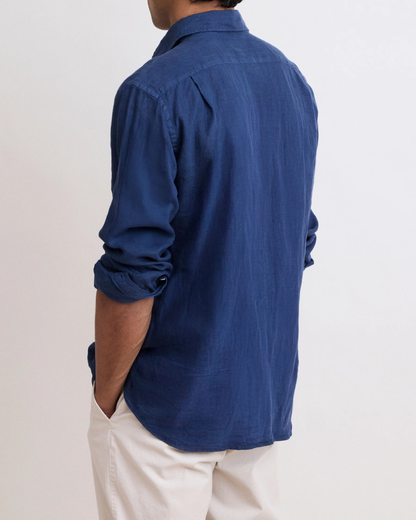 Paul Pat Linen Shirt | Navy Blue