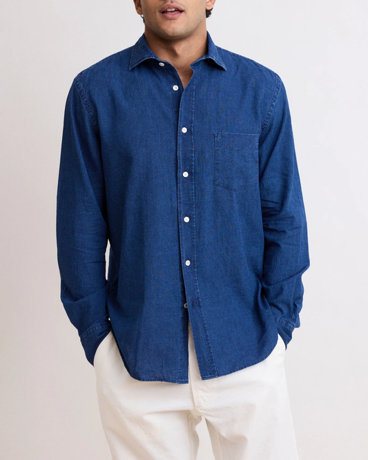 Paul Pat Linen Shirt | Navy Blue