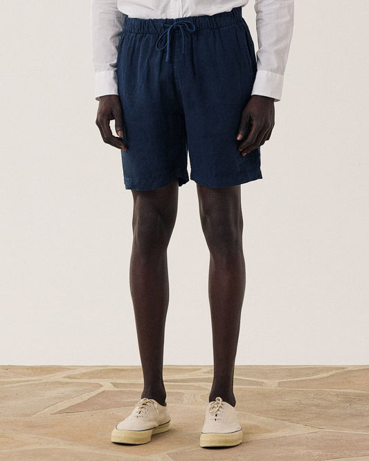 Joggy Linen Short | Navy Blue