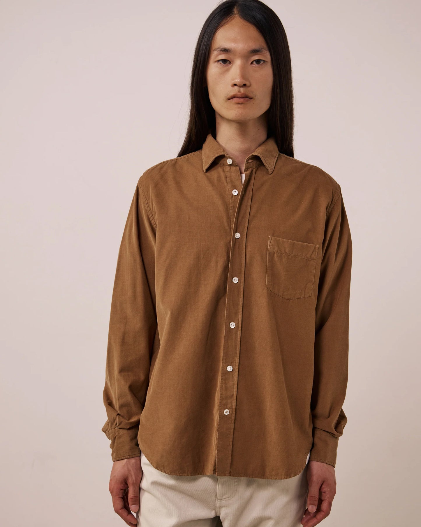 Paul Pat Fine Cord Shirt | Cognac
