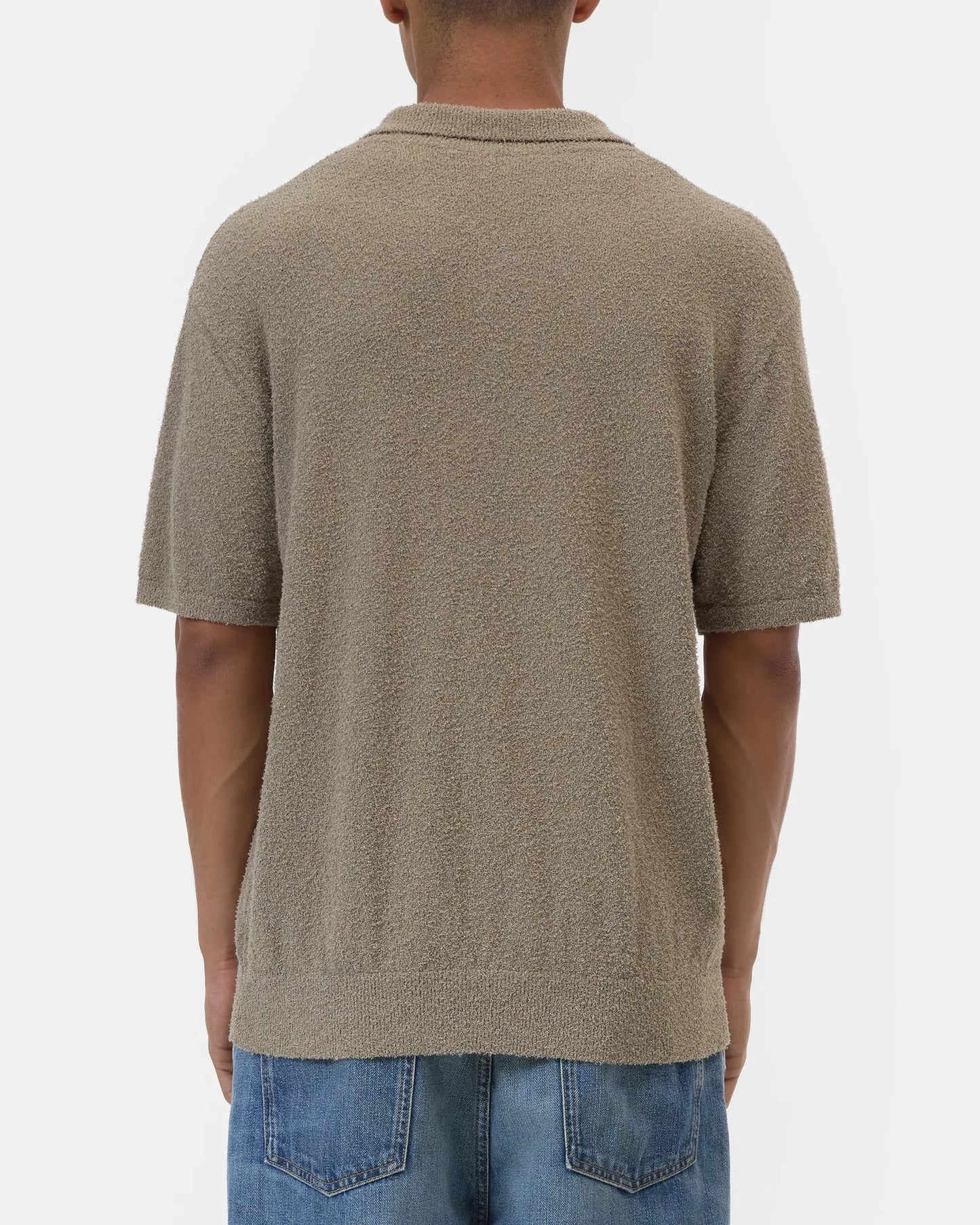 Knit Polo | Pebble Green