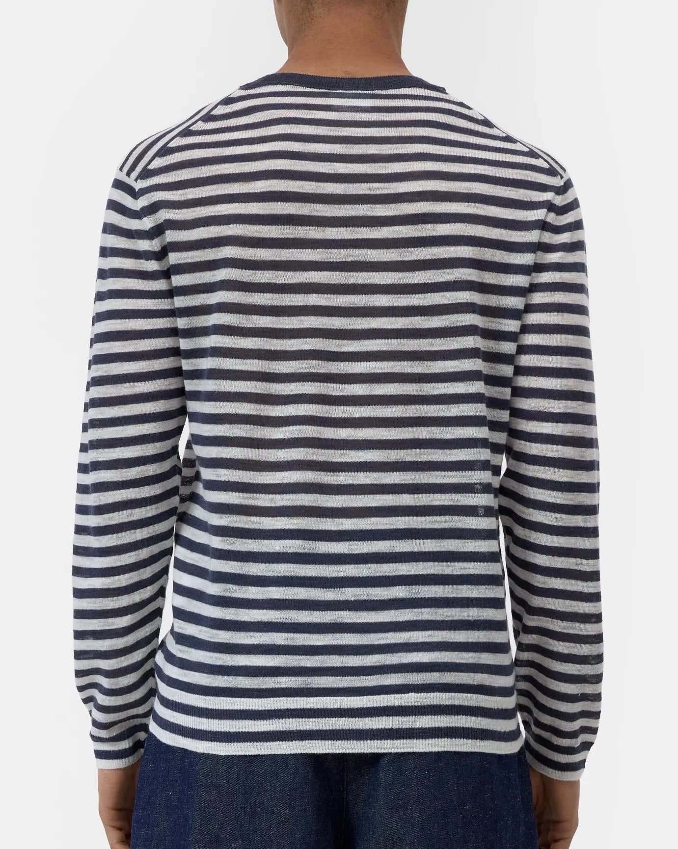 Striped Linen Blend Sweater | Magma Black