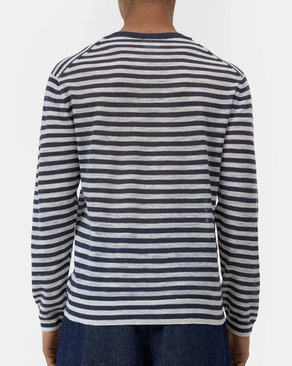 Striped Linen Blend Sweater | Magma Black